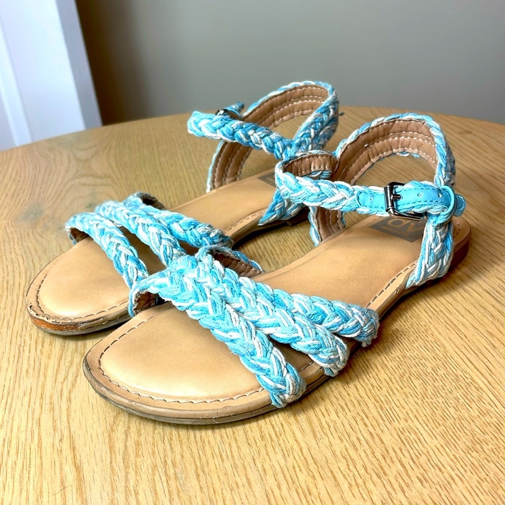 Girls” Blue and White Dolce Vita Cosmic Woven Sandals